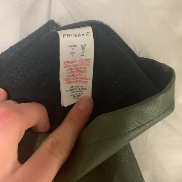 Green Pleather Mini Skirt Primark - Picture 8 of 15